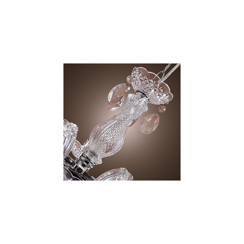 Upligh Chrom Deckenleuchte Kerze Licht Acryl Leuchte Kronleuchter Anhänger