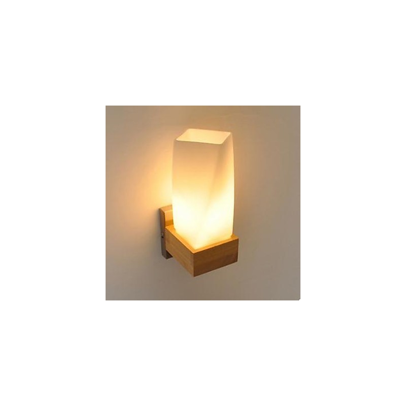 Einfachheit Nordic Holz Kunst Wohnzimmer Korridor Balkon Glas Massivholz Wand Lampe Von Schlafzimmer Die Kopf EINES Bettes