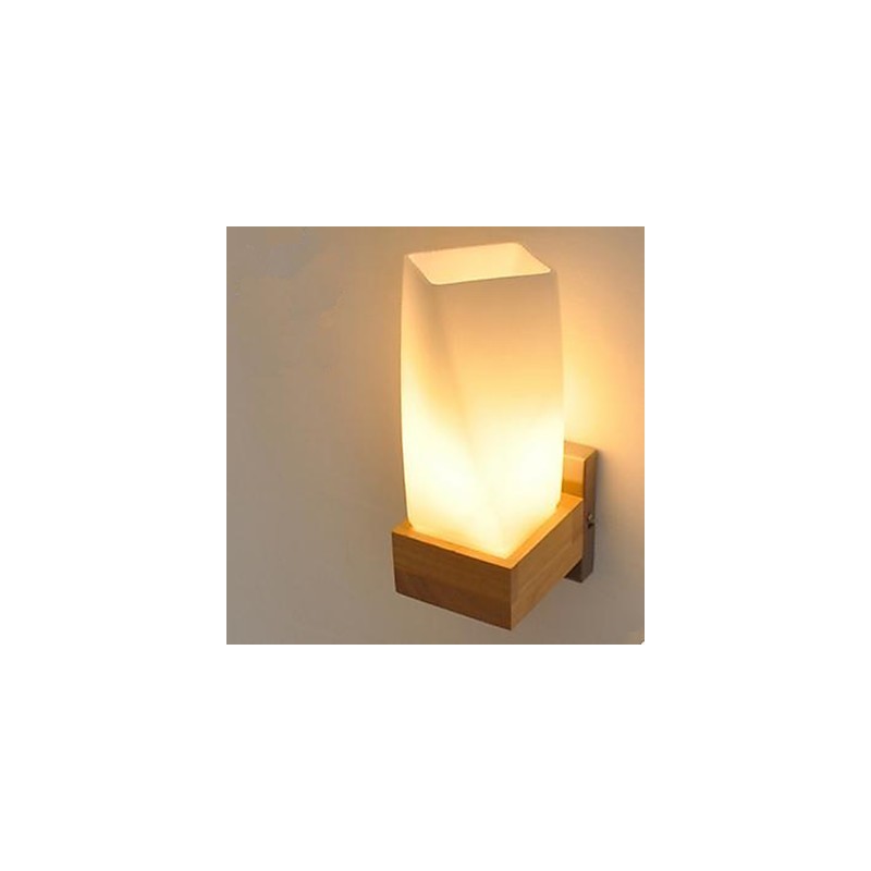 Einfachheit Nordic Holz Kunst Wohnzimmer Korridor Balkon Glas Massivholz Wand Lampe Von Schlafzimmer Die Kopf EINES Bettes