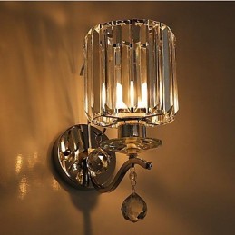 Moderne zeitgenössische galvanisierte Kristall-Wandleuchter mit Uplight-Funktion