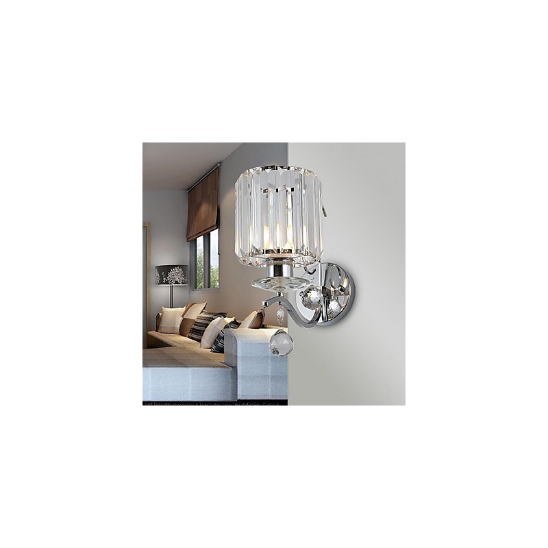 Moderne zeitgenössische galvanisierte Kristall-Wandleuchter mit Uplight-Funktion