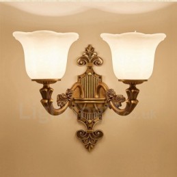 2 Licht Traditionelle Klassische Wohnzimmer Esszimmer Bett Zimmer Metall Luxus Indoor Wandleuchten