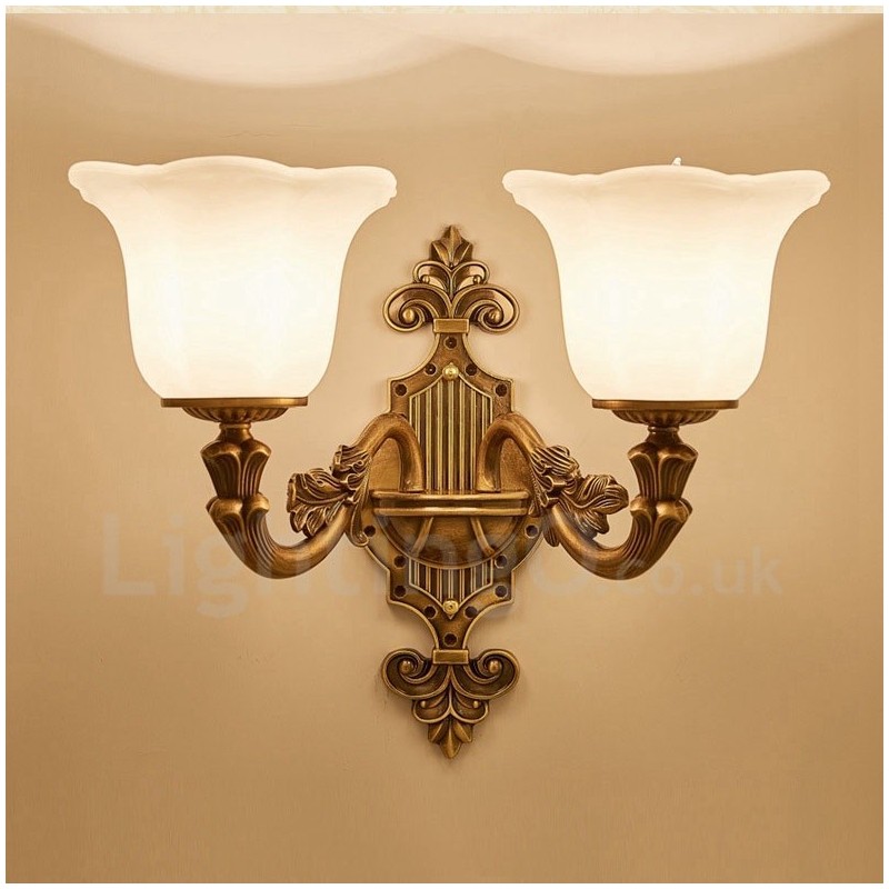 2 Licht Traditionelle Klassische Wohnzimmer Esszimmer Bett Zimmer Metall Luxus Indoor Wandleuchten