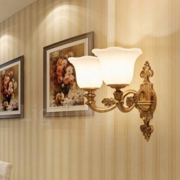 2 Licht Traditionelle Klassische Wohnzimmer Esszimmer Bett Zimmer Metall Luxus Indoor Wandleuchten
