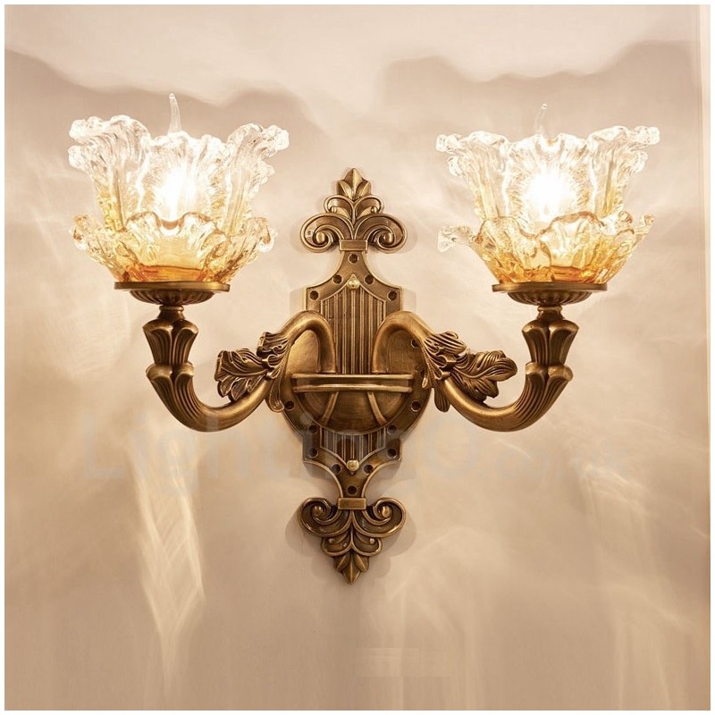 2 Licht Traditionelle Klassische Wohnzimmer Esszimmer Bett Zimmer Metall Innen Wandleuchten