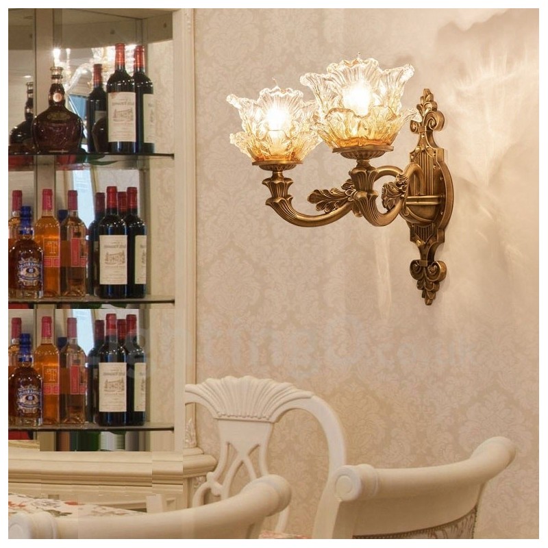 2 Licht Traditionelle Klassische Wohnzimmer Esszimmer Bett Zimmer Metall Innen Wandleuchten