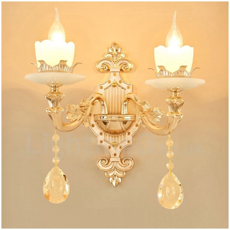 2 Licht Traditionelle Klassische Wohnzimmer Esszimmer Bett Zimmer Metall Innen Wandleuchten