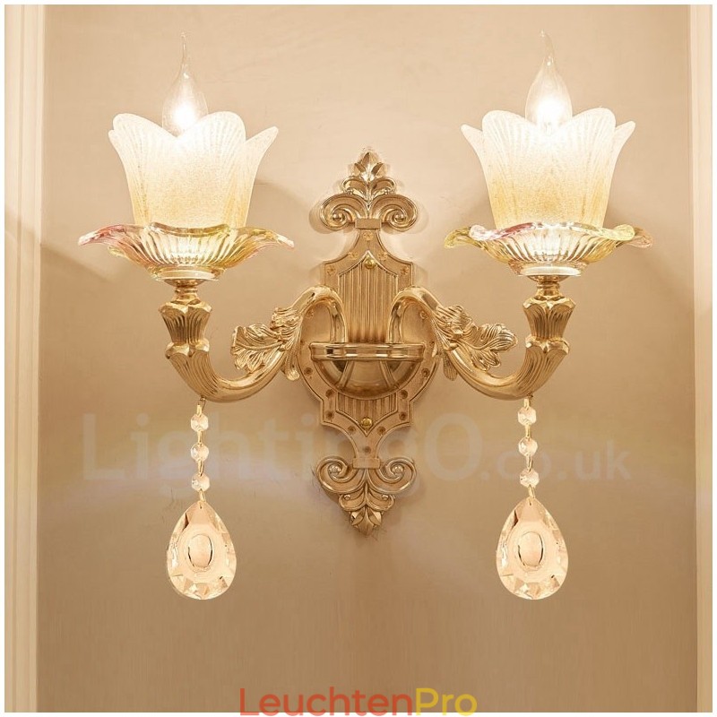 2 Licht Traditionelle Klassische Wohnzimmer Esszimmer Bett Zimmer Metall Innen Wandleuchten
