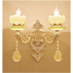 2 Licht Traditionelle Klassische Wohnzimmer Esszimmer Bett Zimmer Metall Innen Wandleuchten