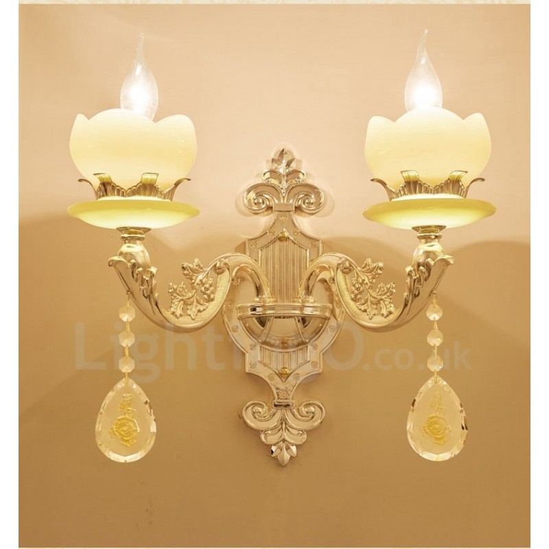 2 Licht Traditionelle Klassische Wohnzimmer Esszimmer Bett Zimmer Metall Innen Wandleuchten