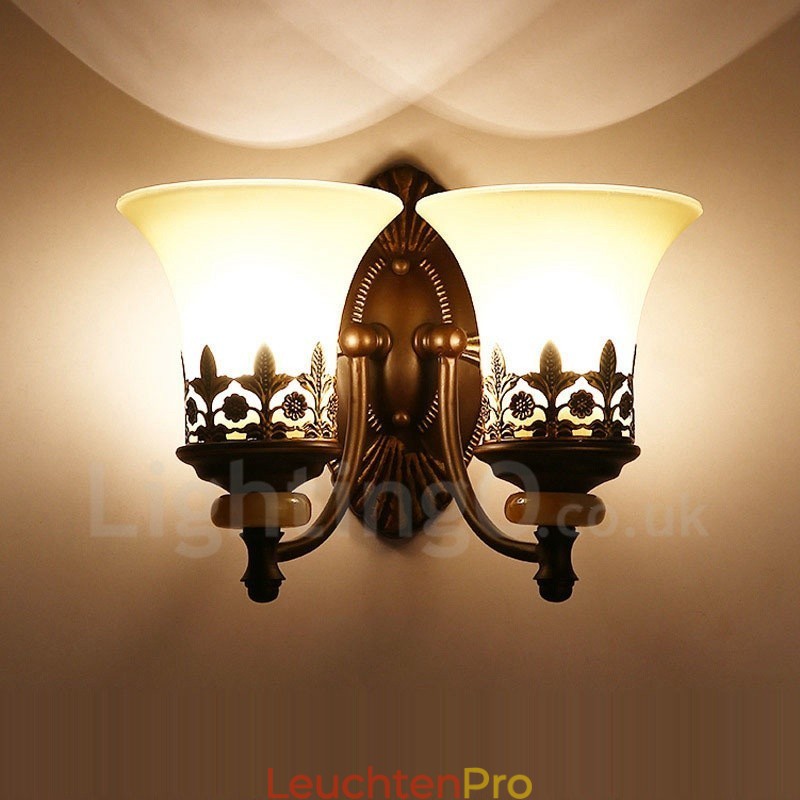 2 Licht Traditionelle Klassische Wohnzimmer Esszimmer Bett Zimmer Metall Innen Wandleuchten