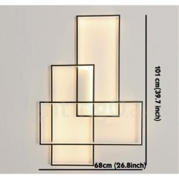Moderne Deckenleuchte mit zeitgenössischer Aluminium-Malerei, bündige Wandleuchte mit Fernbedienungsdimmer für Wohnzimmer, Schlafzimmer