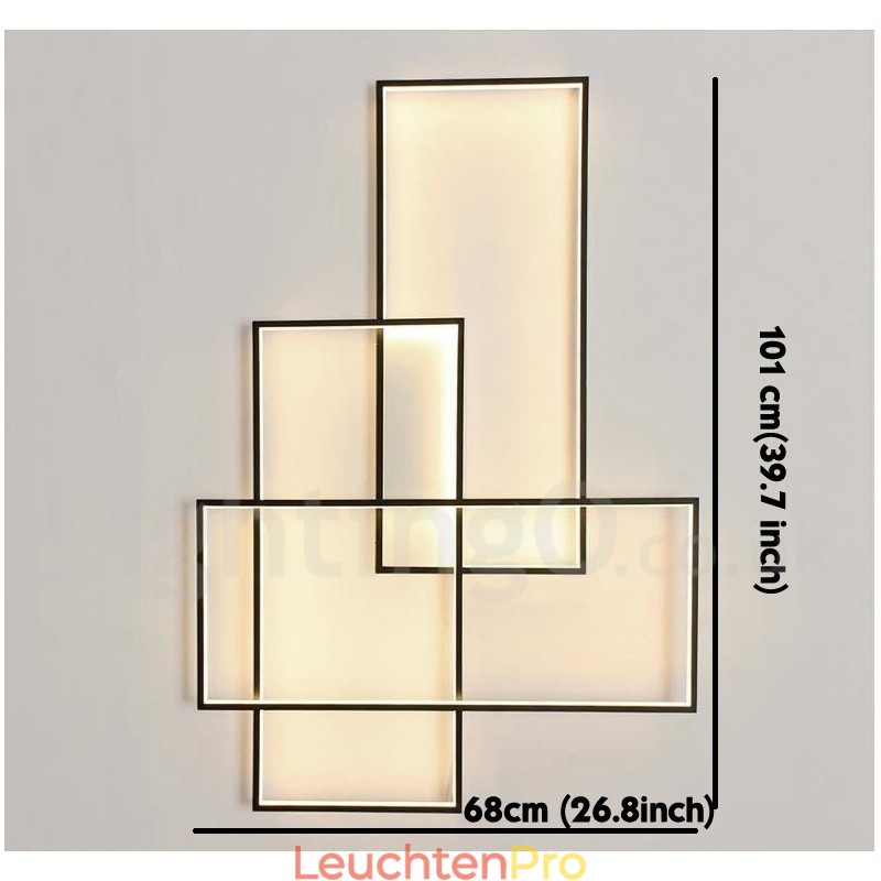 Moderne Deckenleuchte mit zeitgenössischer Aluminium-Malerei, bündige Wandleuchte mit Fernbedienungsdimmer für Wohnzimmer, Schlafzimmer