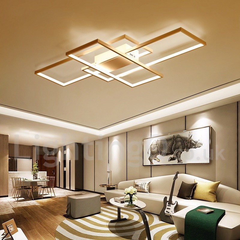 Moderne Deckenleuchte mit zeitgenössischer Aluminium-Malerei, bündige Wandleuchte mit Ferndimmer für Wohnzimmer, Schlafzimmer, kann auch als Wandleuchte verwendet werden