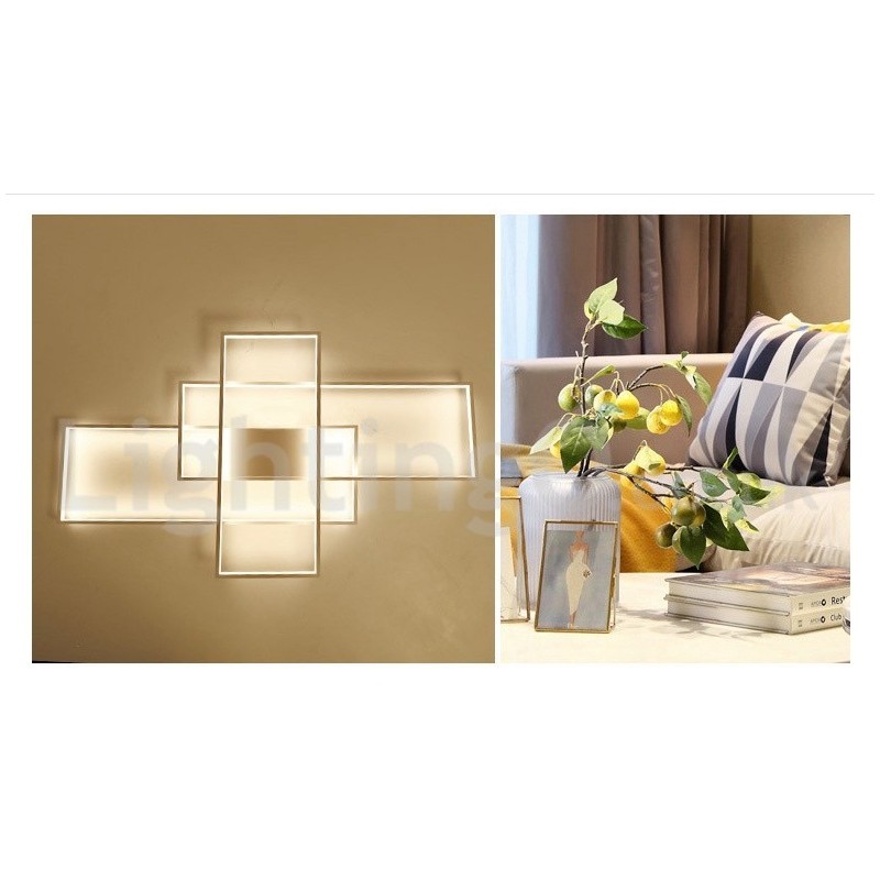 Moderne Deckenleuchte mit zeitgenössischer Aluminium-Malerei, bündige Wandleuchte mit Ferndimmer für Wohnzimmer, Schlafzimmer, kann auch als Wandleuchte verwendet werden