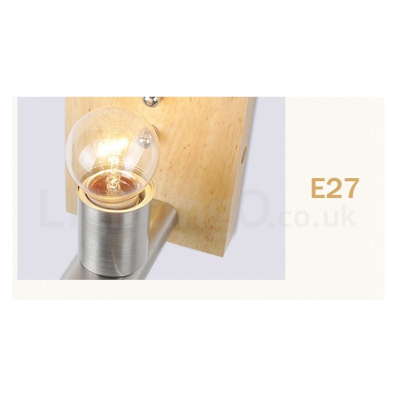 Moderne zeitgenössische Wandleuchten aus Holz und Edelstahl mit Glasschirm für Gang, Bar, Café, Schlafzimmer, Arbeitszimmer, Loft, Pulley-Wandleuchte