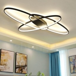 Dimmbare ovale, moderne Deckenleuchte aus Aluminium, Unterputzlampe für Wohnzimmer, Schlafzimmer, kann auch als Wandleuchte verwendet werden