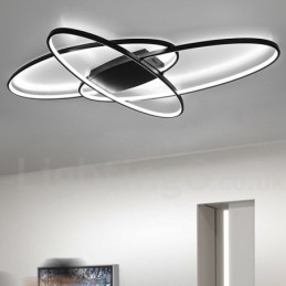 Dimmbare ovale, moderne Deckenleuchte aus Aluminium, Unterputzlampe für Wohnzimmer, Schlafzimmer, kann auch als Wandleuchte verwendet werden