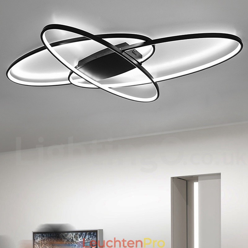 Dimmbare ovale, moderne Deckenleuchte aus Aluminium, Unterputzlampe für Wohnzimmer, Schlafzimmer, kann auch als Wandleuchte verwendet werden