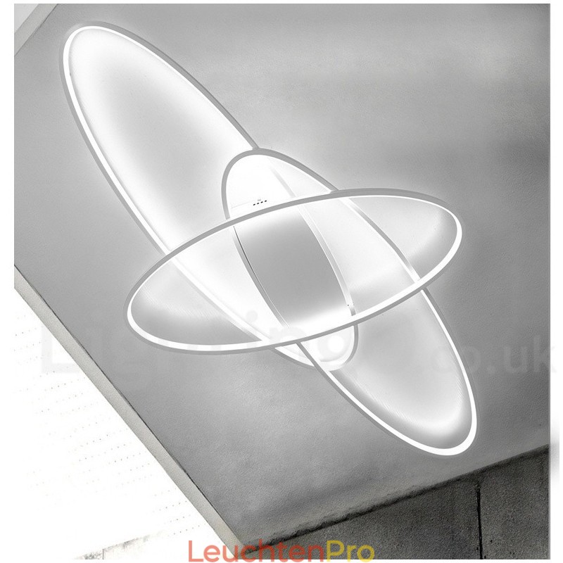 Dimmbare ovale, moderne Deckenleuchte aus Aluminium, Unterputzlampe für Wohnzimmer, Schlafzimmer, kann auch als Wandleuchte verwendet werden