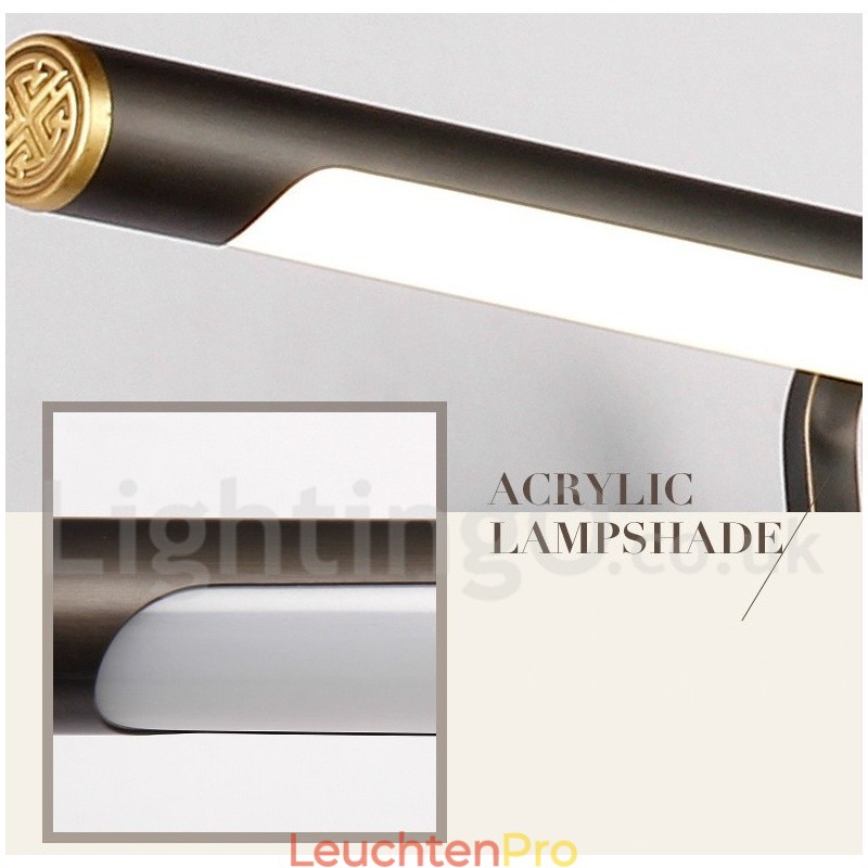 IPMirror Lampe Badezimmerleuchten Reines Messing Wandleuchten mit Acrylschirm Make-up Beleuchtung