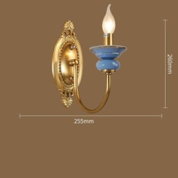 100 % reines Messing, luxuriöse rustikale Retro-Vintage-Messingkeramik, 1-flammige Kerzen-Wandleuchte, speziell für Hotel, Büro, Ausstellungsraum, Wohnzimmer, Esszimmer
