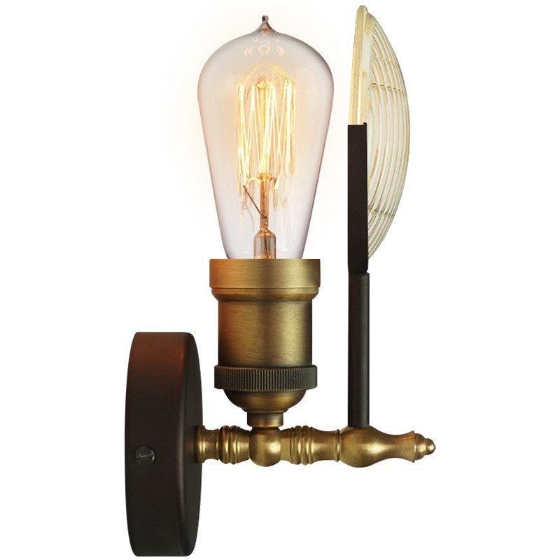 1-flammige rustikale Retro-Vintage-Wandleuchte mit Glasschirm, speziell für Hotel, Büro, Ausstellungsraum, Wohnzimmer, Esszimmer