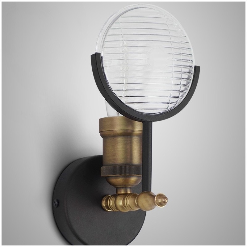 1-flammige rustikale Retro-Vintage-Wandleuchte mit Glasschirm, speziell für Hotel, Büro, Ausstellungsraum, Wohnzimmer, Esszimmer
