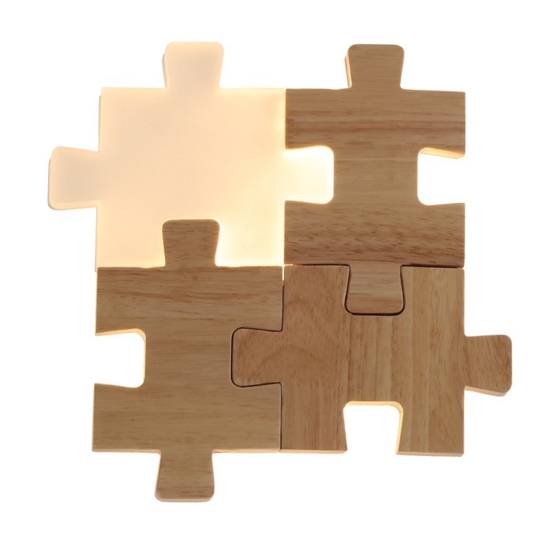 Wandleuchten aus Holz mit Acrylschirm Moderne zeitgenössische Wandleuchte aus Holz und Bambus