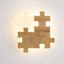 Wandleuchten aus Holz mit Acrylschirm Moderne zeitgenössische Wandleuchte aus Holz und Bambus