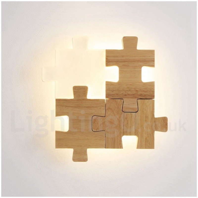 Wandleuchten aus Holz mit Acrylschirm Moderne zeitgenössische Wandleuchte aus Holz und Bambus