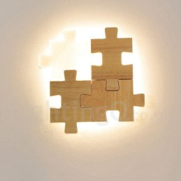 Wandleuchten aus Holz mit Acrylschirm Moderne zeitgenössische Wandleuchte aus Holz und Bambus