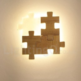 Wandleuchten aus Holz mit Acrylschirm Moderne zeitgenössische Wandleuchte aus Holz und Bambus