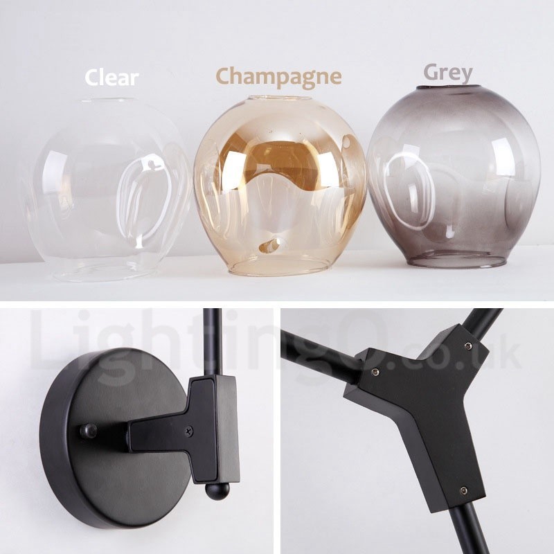 Rustikale Retro-Vintage-Wandleuchte mit zwei Lichtern und mehrfarbigem Glasschirm, speziell für Hotel, Büro, Ausstellungsraum, Wohnzimmer, Schlafzimmer
