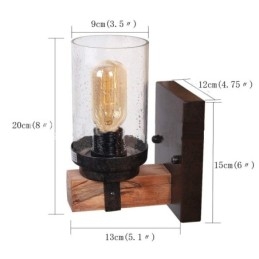 1 Licht Vintage Holz Industriestil Wandleuchte für Wind Bar Loft Kaffee Restaurant