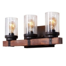 3-flammige Wandleuchte im Vintage-Stil aus Holz im Industriestil für Wind Bar Loft Coffee Restaurant