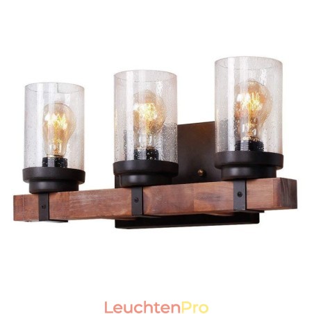 3-flammige Wandleuchte im Vintage-Stil aus Holz im Industriestil für Wind Bar Loft Coffee Restaurant 3-flammige Wandleuchte im Vintage-Stil aus Holz im Industriestil für Wind Bar Loft Coffee Restaurant