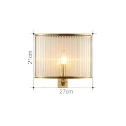 Wandleuchte im Retro-Stil, 1 Licht, aus reinem Messing, luxuriös, rustikal, mit Glasschirm