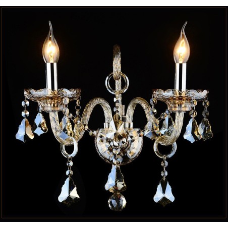 2 Licht passende Cognac Farbe K9 Kristall Kerze Retro Glas Wandleuchte 2 Licht passende Cognac Farbe K9 Kristall Kerze Retro Glas Wandleuchte