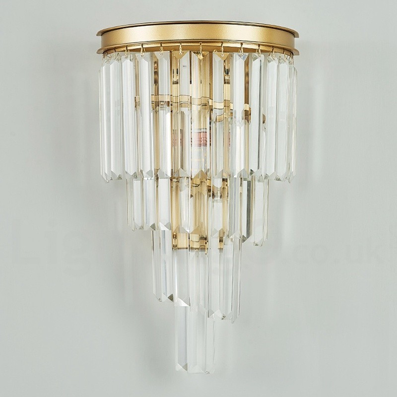 Moderne Luxus-Wandleuchte aus K9-Kristall mit Kristallschirm