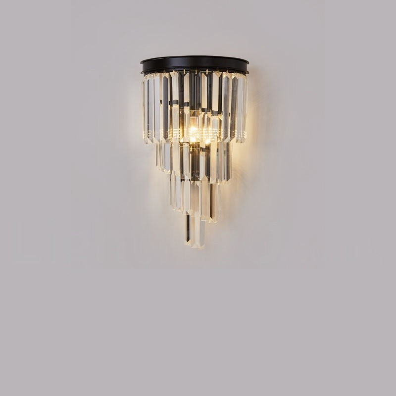 Moderne Luxus-Wandleuchte aus K9-Kristall mit Kristallschirm