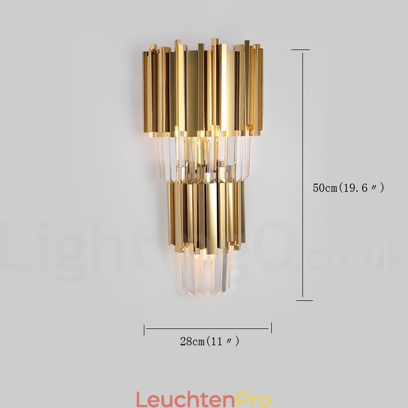 Moderne Luxus-Wandleuchte aus K9-Kristall mit Kristallschirm