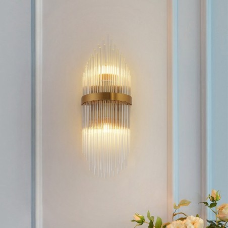 Moderne Luxus-Wandleuchte aus K9-Kristall mit Kristallschirm Moderne Luxus-Wandleuchte aus K9-Kristall mit Kristallschirm