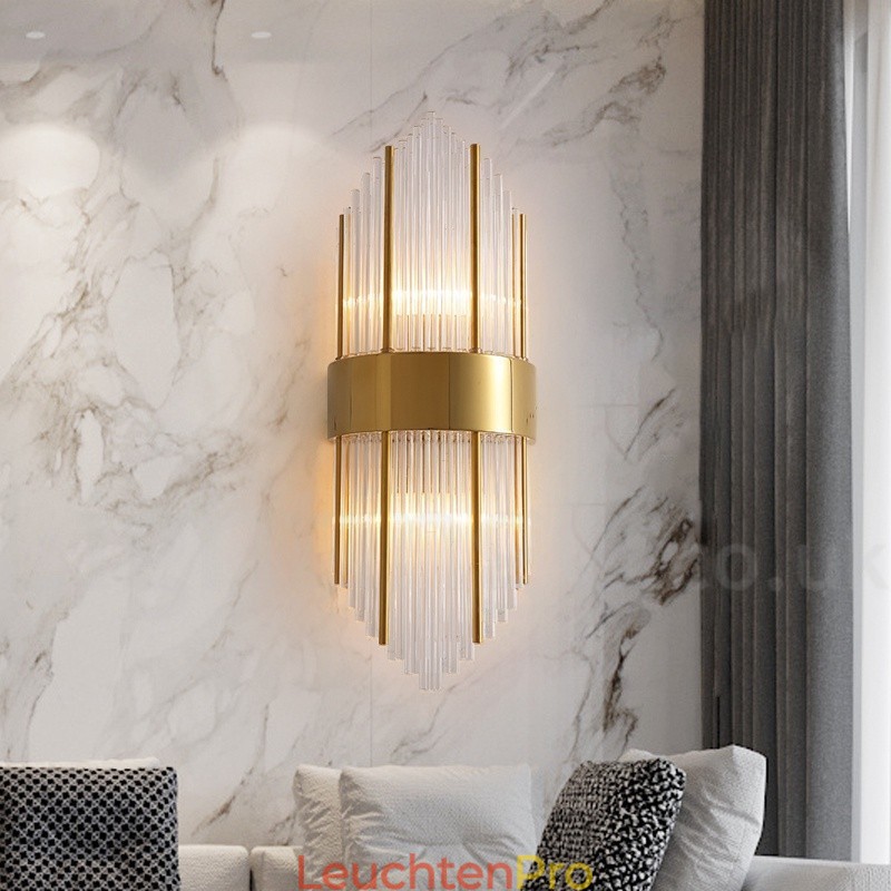 Moderne Luxus-Wandleuchte aus K9-Kristall mit Kristallschirm