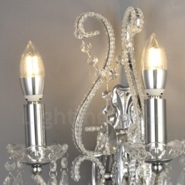 Wandleuchte mit 2 Lichtern, Gold/Schwarz, im amerikanischen Stil, Kristall, für Wohnzimmer, Esszimmer, Bekleidungsgeschäft, Café, Hotel