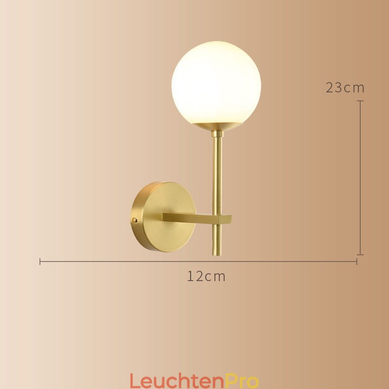 Moderne Molecules Bean Wandleuchte mit Kugelglasschirm