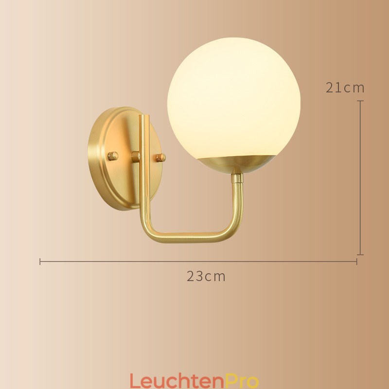 Moderne Molecules Bean Wandleuchte mit Kugelglasschirm