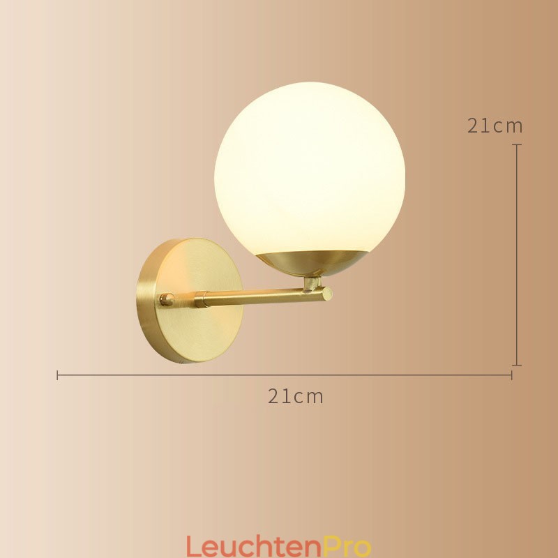 Moderne Molecules Bean Wandleuchte mit Kugelglasschirm