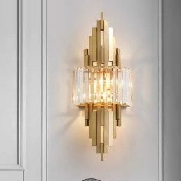 Postmoderne Luxus Kristall Wandleuchte Wohnzimmer TV Hintergrundwand Schlafzimmer Nachttisch Wandleuchte