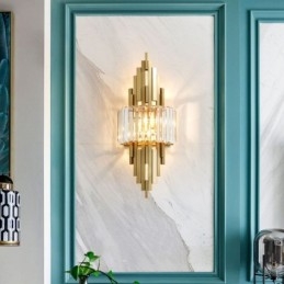 Postmoderne Luxus Kristall Wandleuchte Wohnzimmer TV Hintergrundwand Schlafzimmer Nachttisch Wandleuchte